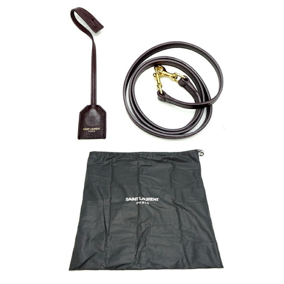 Saint Laurent Paris Cabas Shoulder Bag Leather Bordeaux - Picture 9 of 9